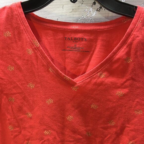 Talbots Women's V-Neck Short Sleeve Shirt - Picture 3 of 4